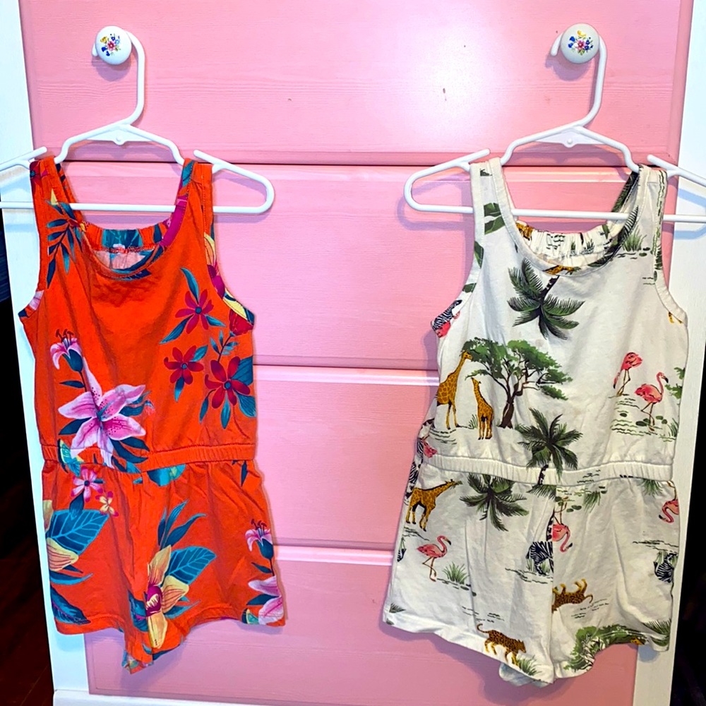 2 girls rompers from old navy